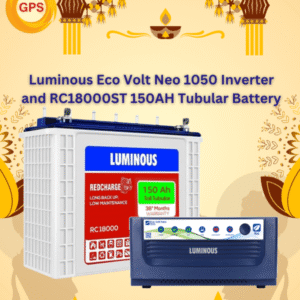 Luminous Eco Volt Neo 1050 Inverter with RC 18000ST 150Ah Tubular Battery for Home in Bangalore